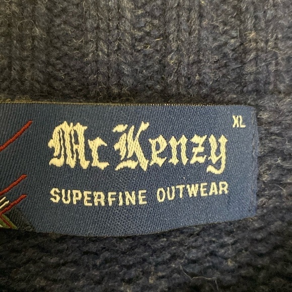 Mens sweater vest Sz XL Lambswool zip up zip down. Unisex Navy blue Vintage warm - Picture 5 of 10